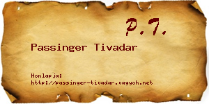 Passinger Tivadar névjegykártya