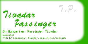 tivadar passinger business card